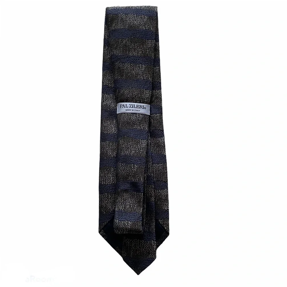 Pal Zileri tie Silk Made in Italy Brown Blue